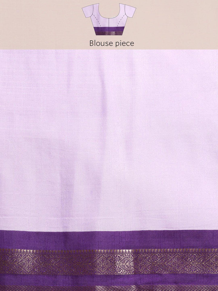 Lavender Printed Silk Blend Saree