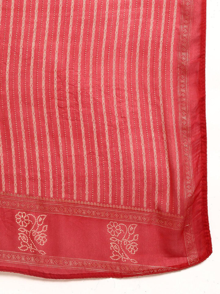 Red Printed Georgette Saree