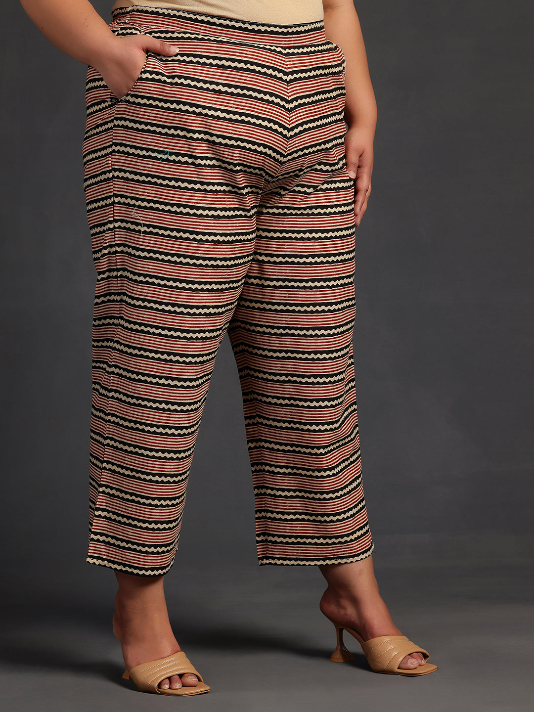 Plus Size Maroon Printed Cotton Straight Suit With Dupatta