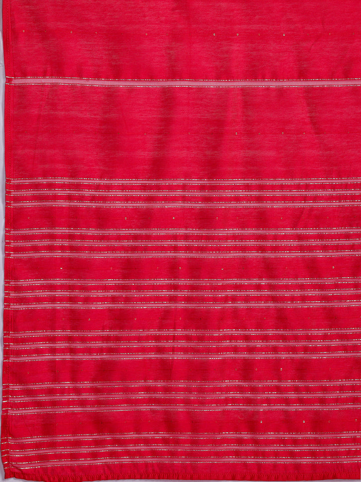 Plus Size Pink Embroidered Silk Blend Straight Suit With Dupatta