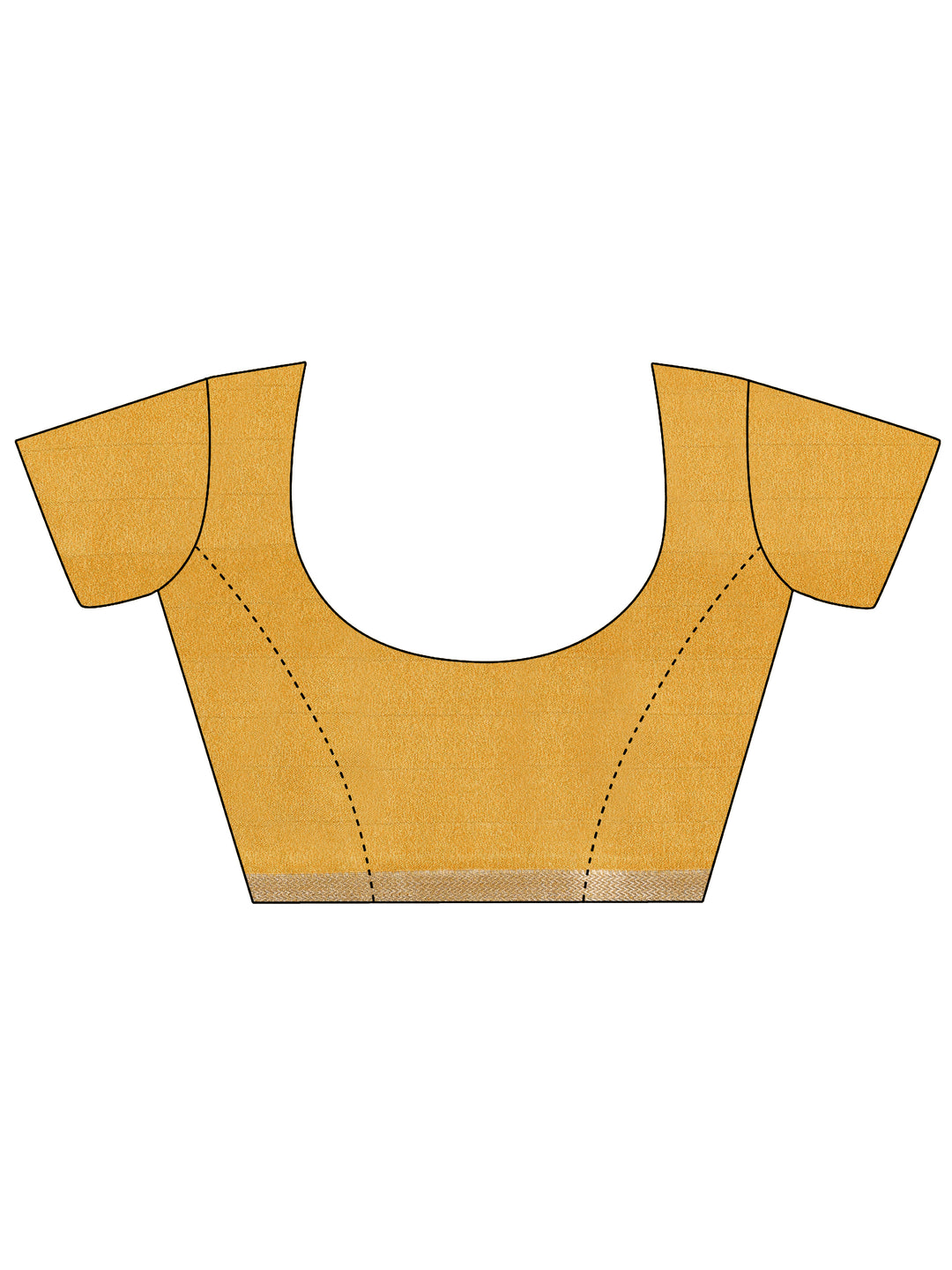 Mustard Printed Georgette Saree With Unstitched Blouse Piece