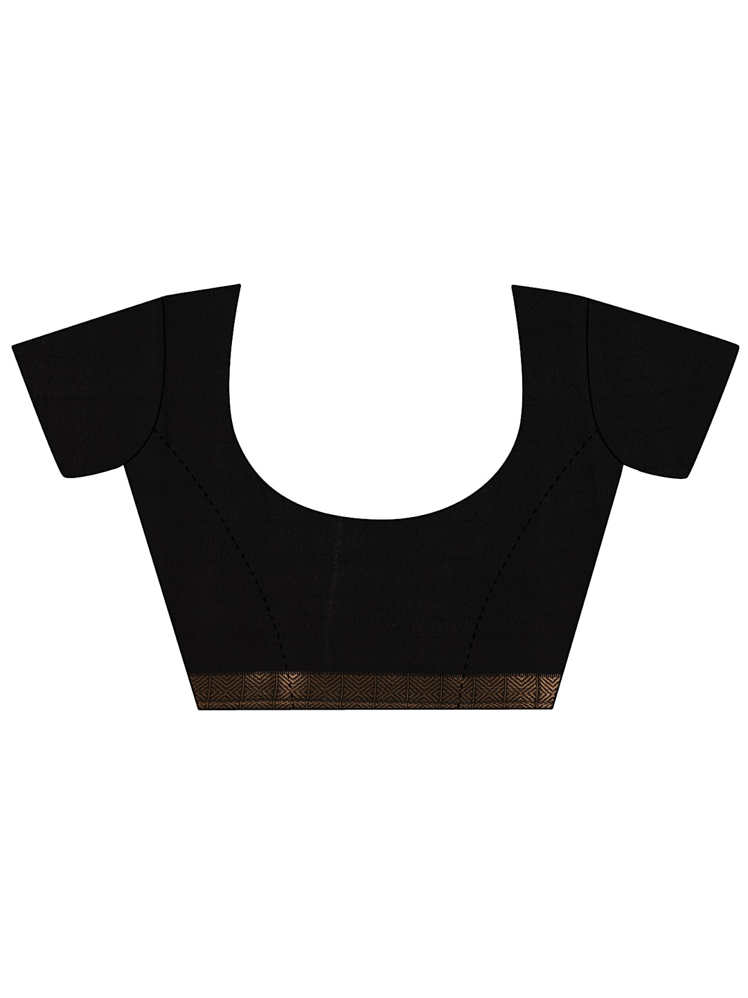 Black Printed Georgette Saree With Unstitched Blouse Piece