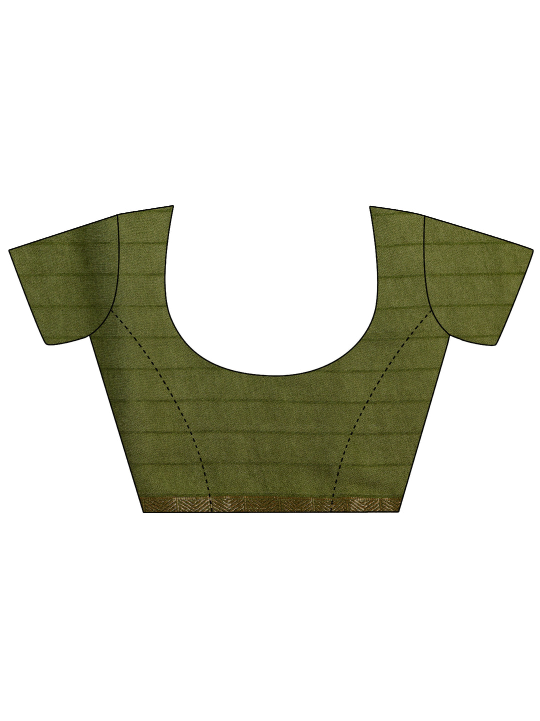 Green Printed Georgette Saree With Unstitched Blouse Piece