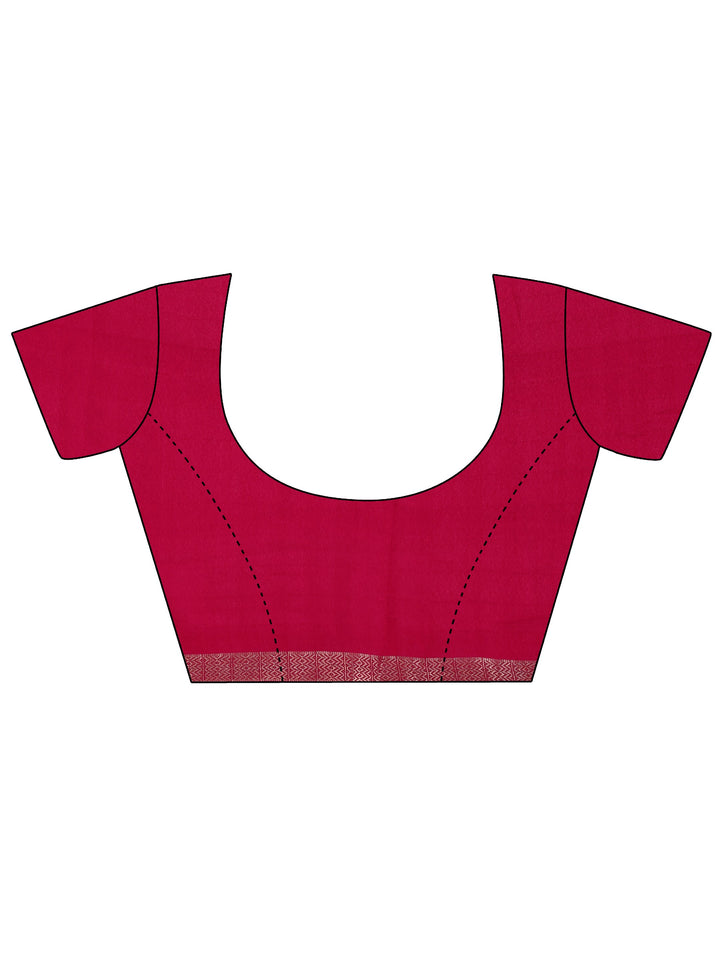 Pink Printed Georgette Saree With Unstitched Blouse Piece