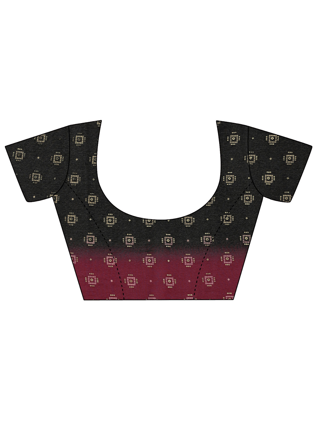 Black Printed Georgette Saree With Unstitched Blouse Piece