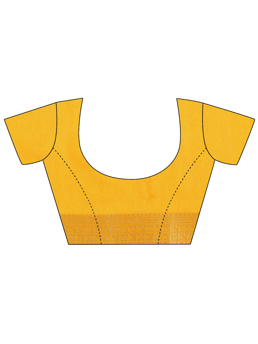 Yellow Printed Georgette Saree With Unstitched Blouse Piece