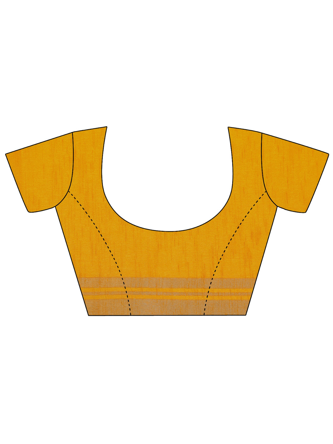 Mustard Printed Silk Blend Saree With Unstitched Blouse Piece