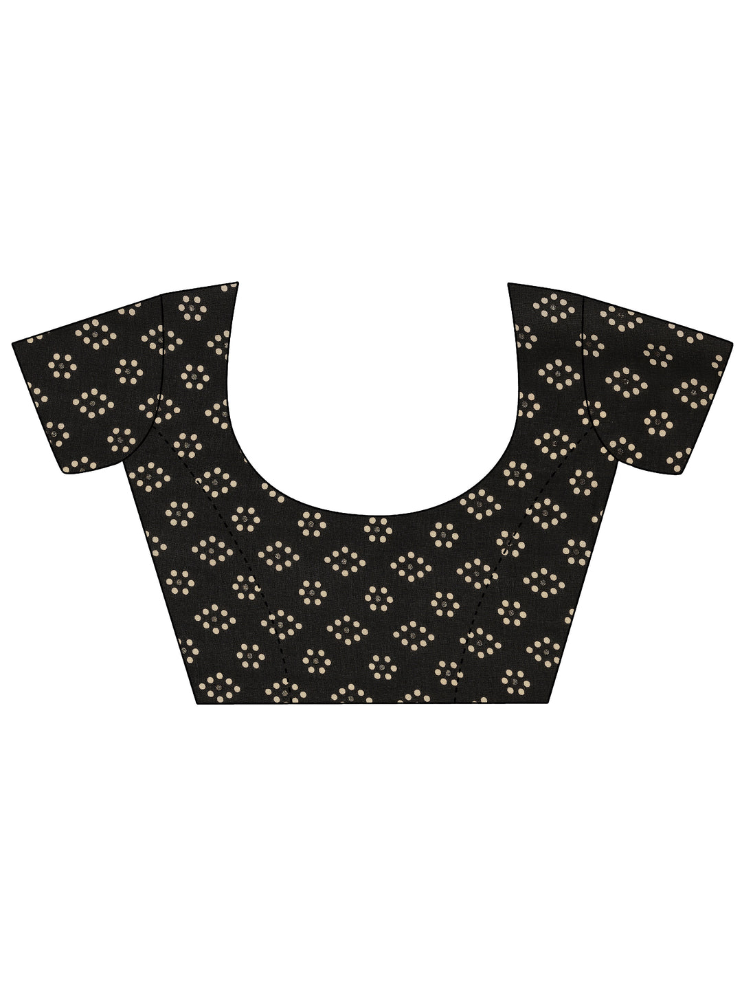 Black Printed Georgette Saree With Unstitched Blouse Piece