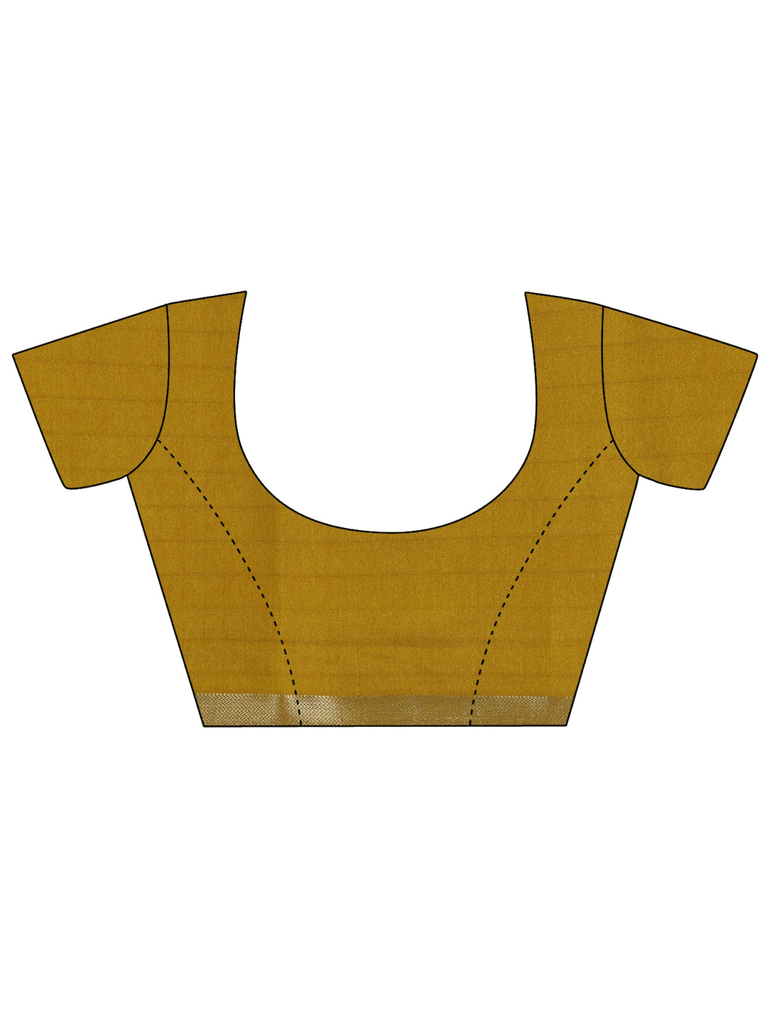 Mustard Printed Georgette Saree With Unstitched Blouse Piece