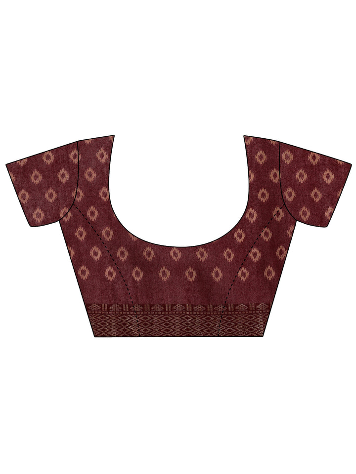 Rust Solid Cotton Silk Saree With Unstitched Blouse Piece