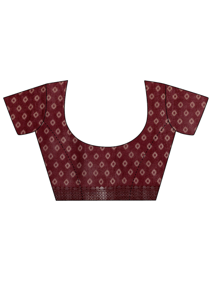 Blue Solid Cotton Silk Saree With Unstitched Blouse Piece