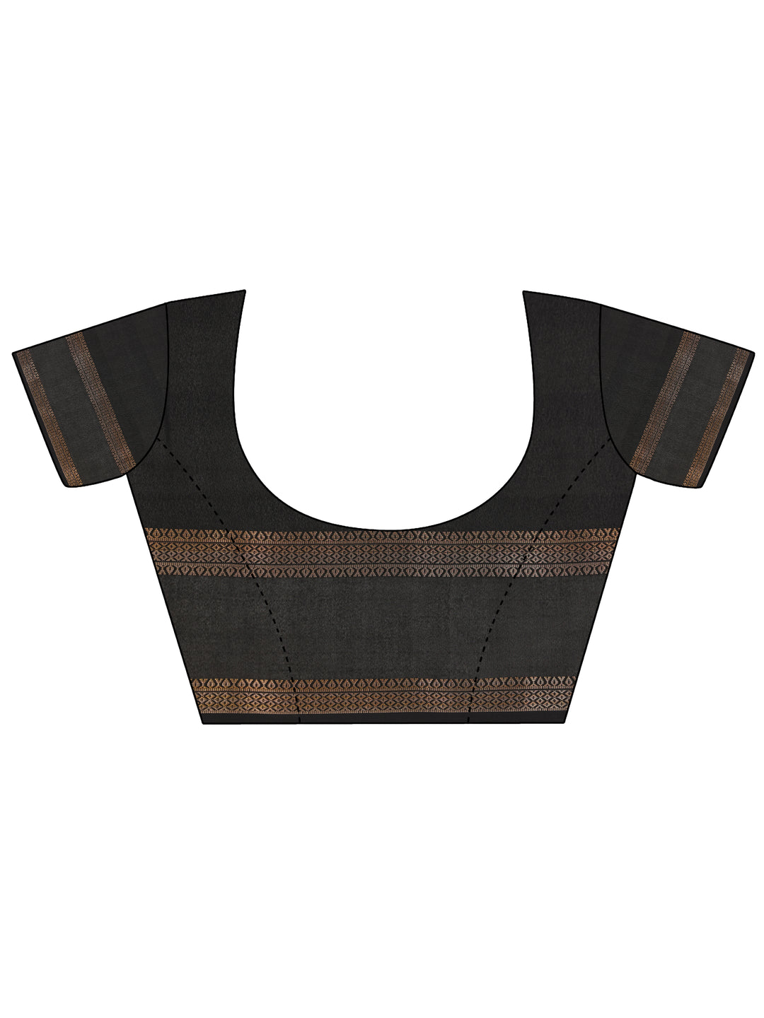 Black Printed Georgette Saree With Unstitched Blouse Piece