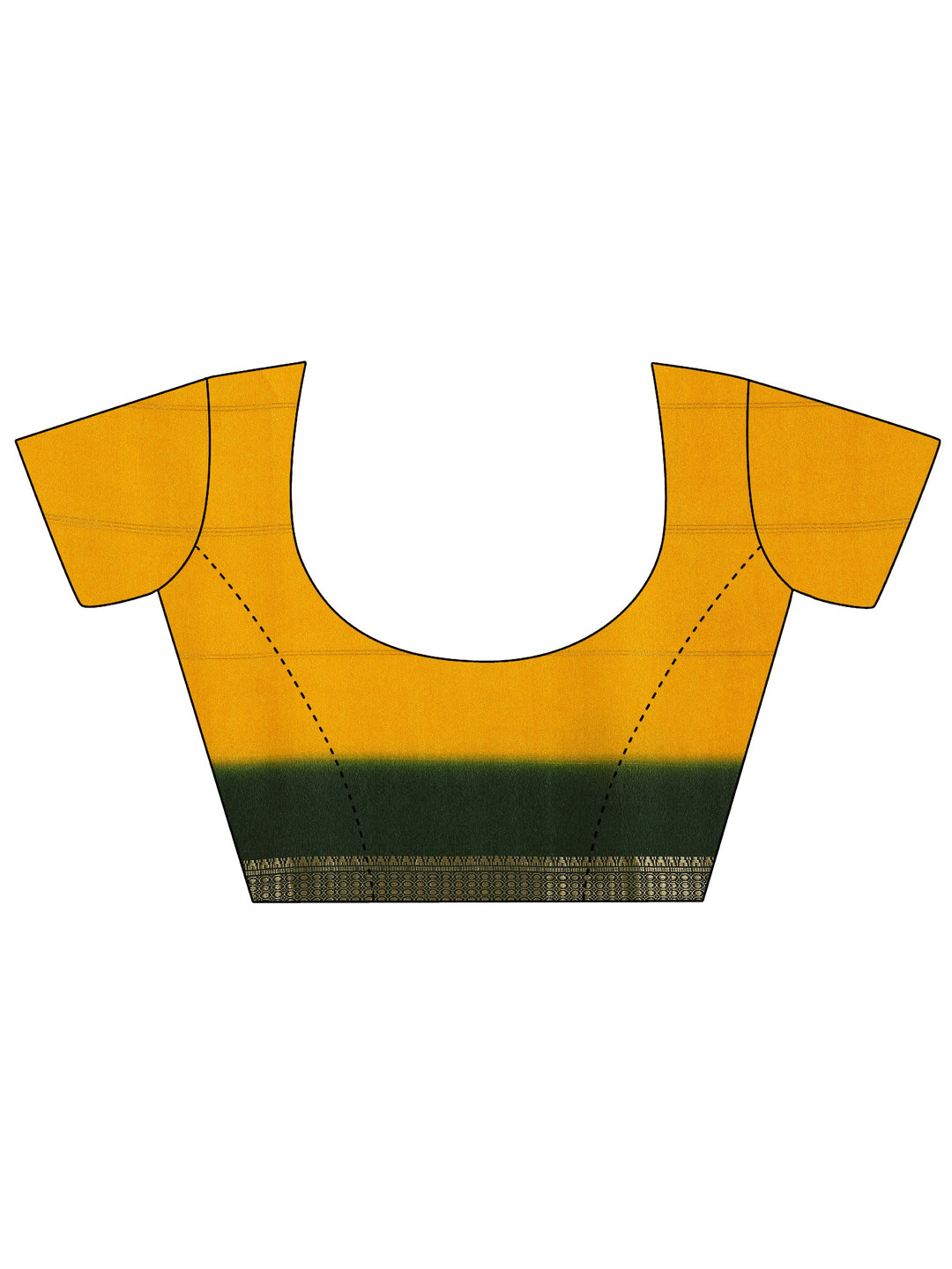 Mustard Printed Georgette Saree With Unstitched Blouse Piece