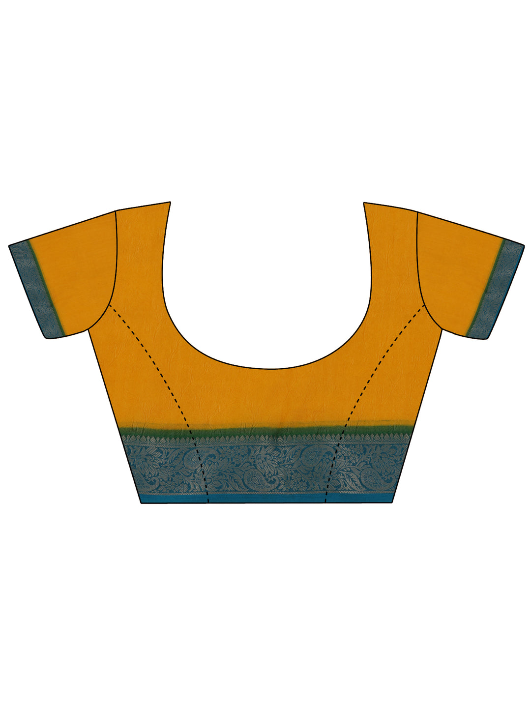 Mustard Printed Georgette Saree With Unstitched Blouse Piece