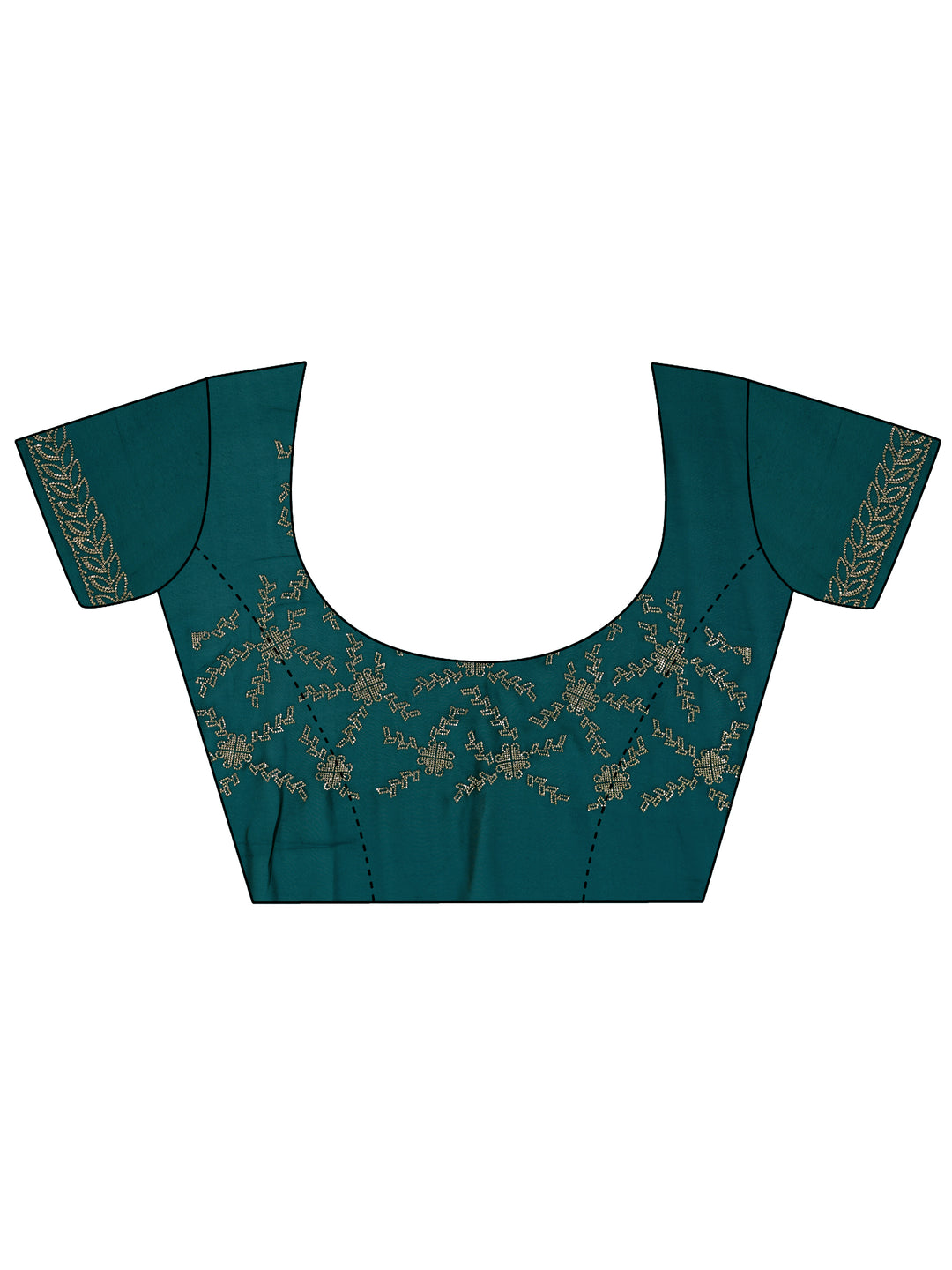 Teal Solid Jimmy Choo Satin Saree With Unstitched Blouse Piece