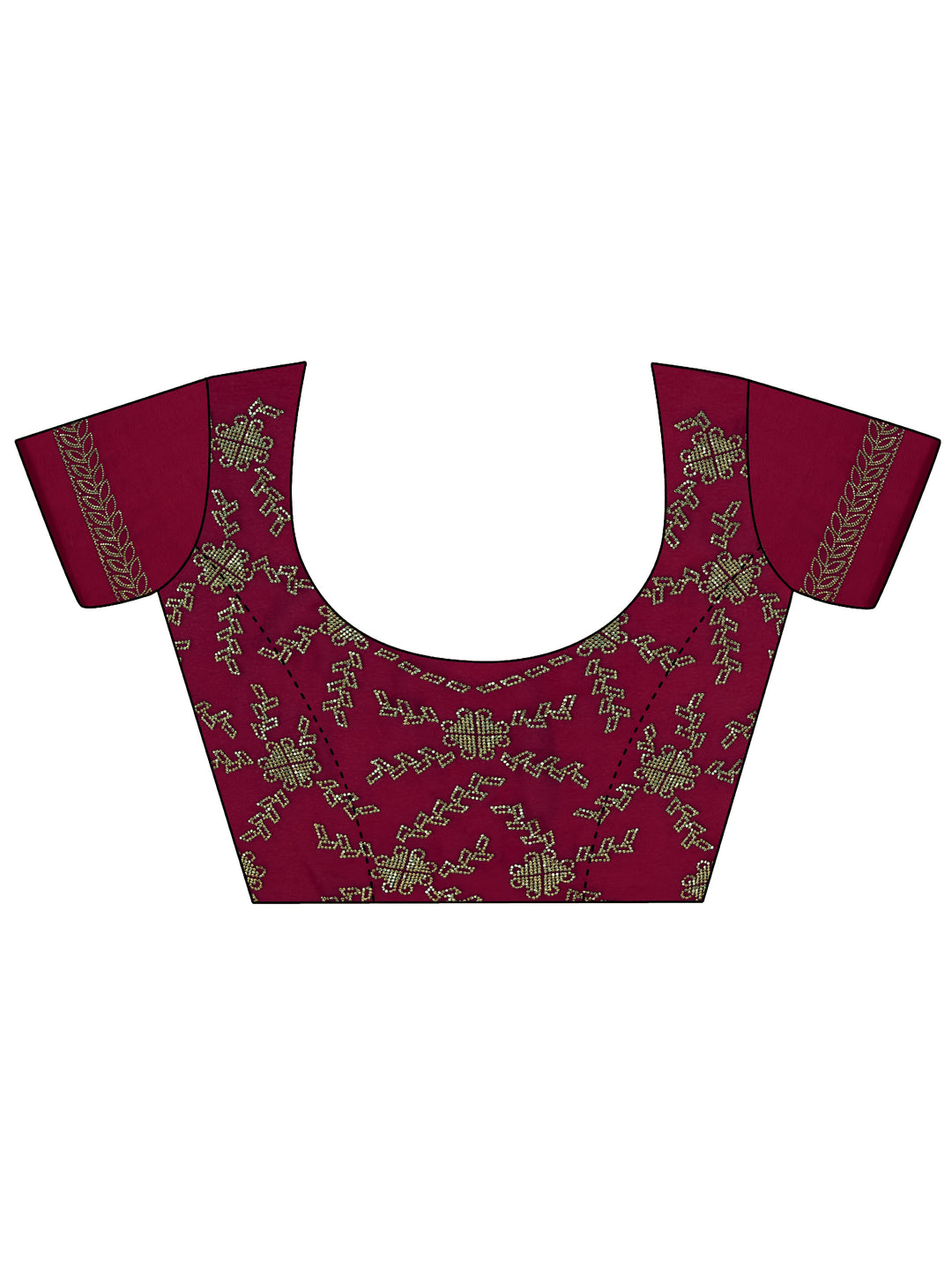 Red Solid Satin Saree With Unstitched Blouse Piece