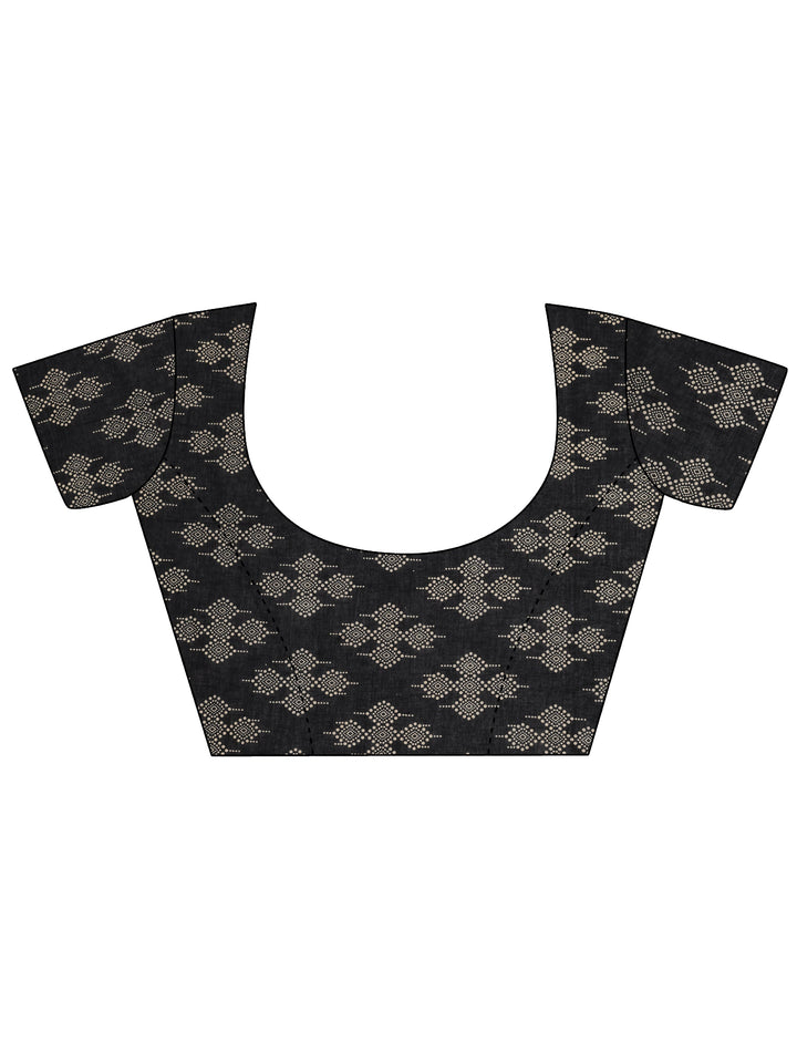 Rust Solid Cotton Saree With Unstitched Blouse Piece