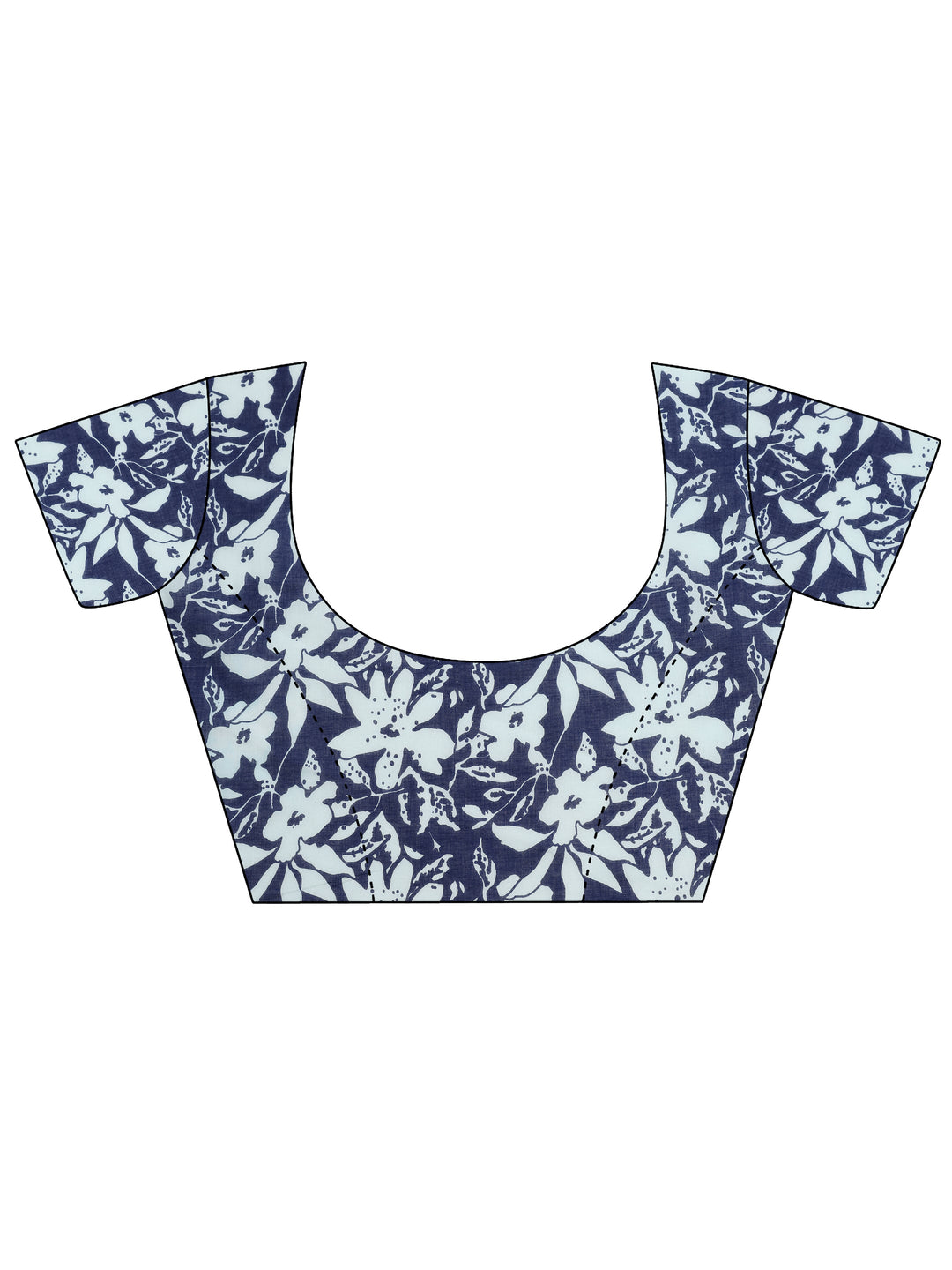 Blue Solid Cotton Saree With Unstitched Blouse Piece