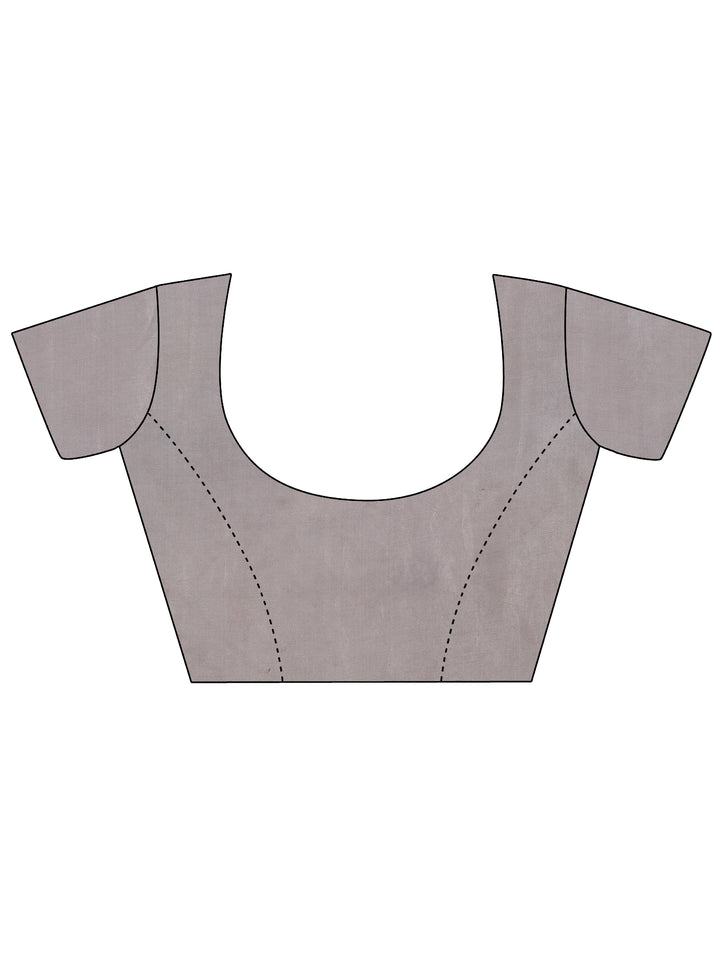 Black Printed Silk Blend Saree With Unstitched Blouse Piece