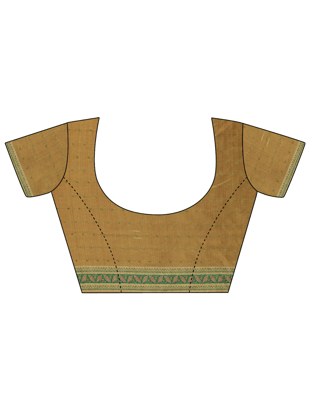 Mustard Kalamkari Printed Silk Blend Saree With Unstitched Blouse Piece