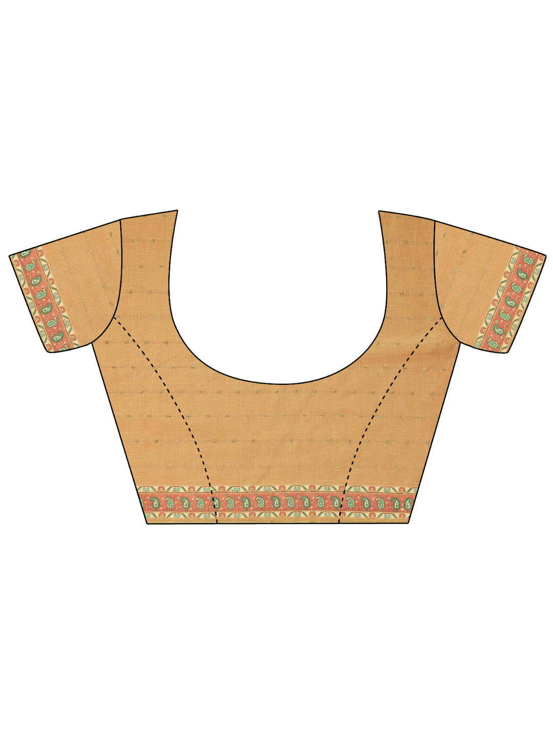 Mustard Printed Silk Blend Saree With Unstitched Blouse Piece