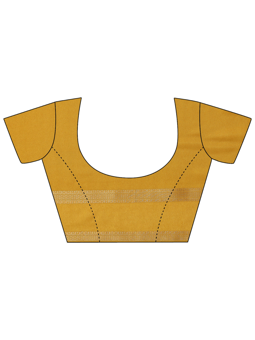 Mustard Printed Georgette Saree With Unstitched Blouse Piece