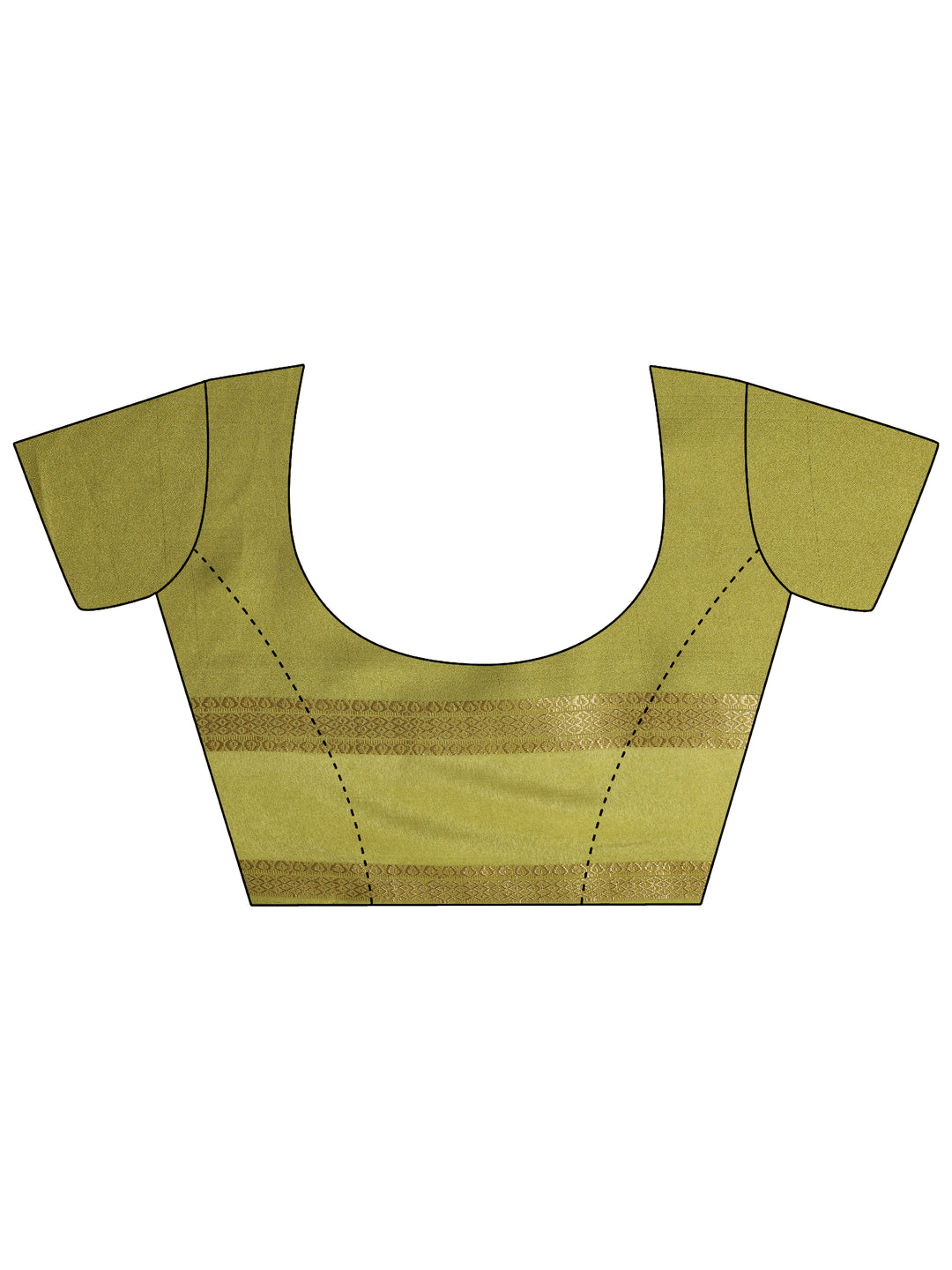 Green Printed Georgette Saree With Unstitched Blouse Piece