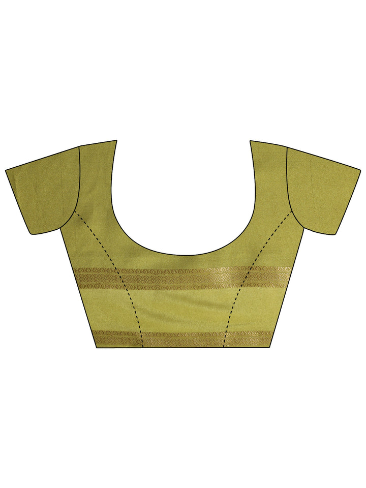 Green Printed Georgette Saree With Unstitched Blouse Piece