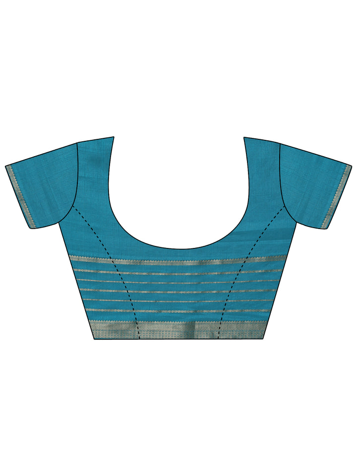 Beige Printed Silk Blend Saree With Unstitched Blouse Piece