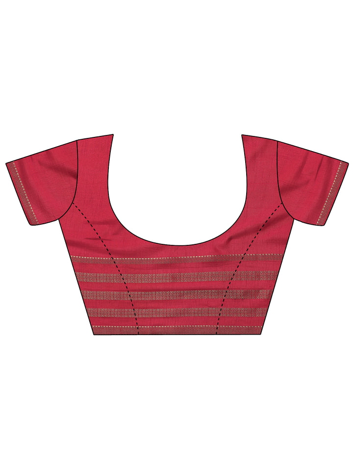 Beige Printed Silk Blend Saree With Unstitched Blouse Piece