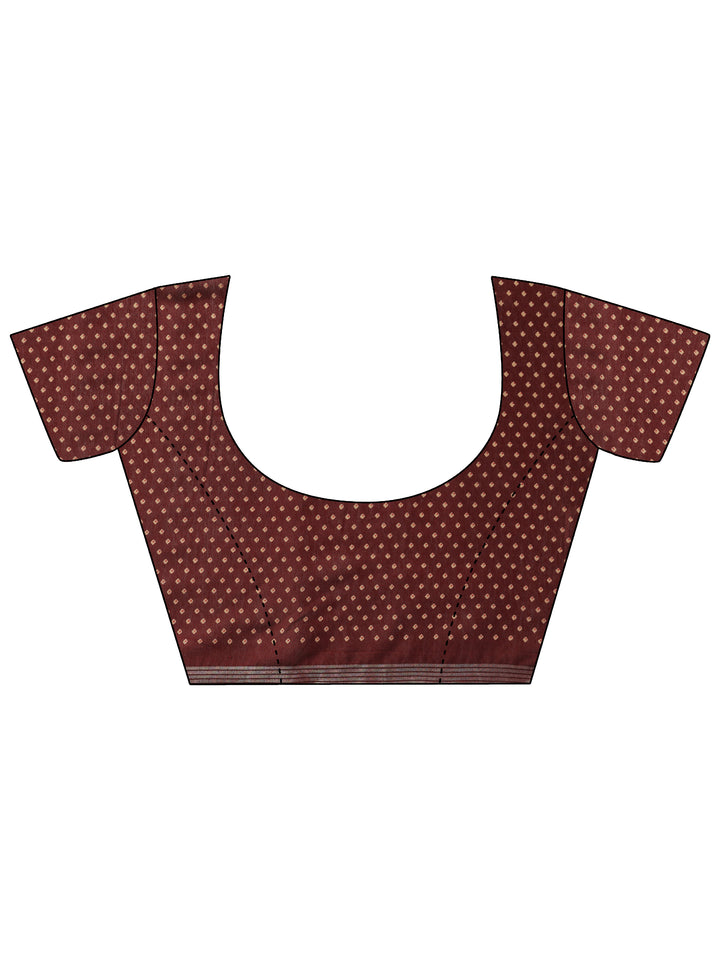 Red Solid Silk Blend Saree With Unstitched Blouse Piece