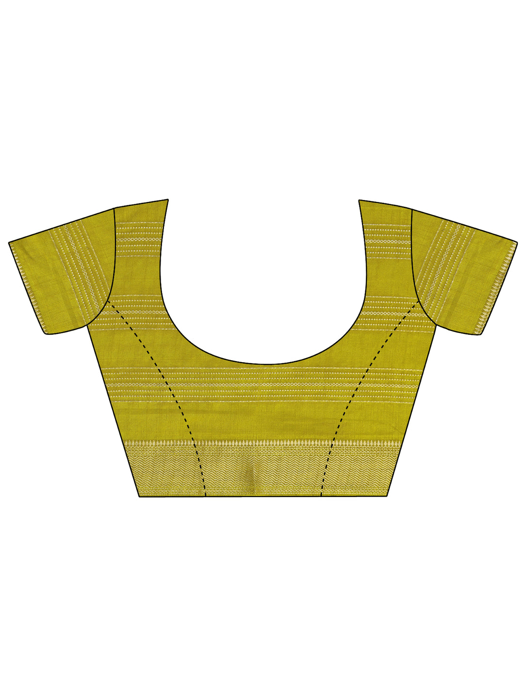 Green Printed Silk Blend Saree With Unstitched Blouse Piece