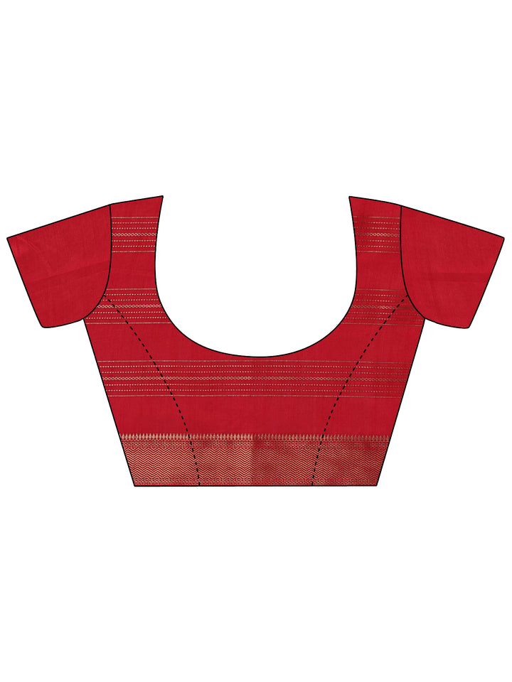 Pink Printed Silk Blend Saree With Unstitched Blouse Piece