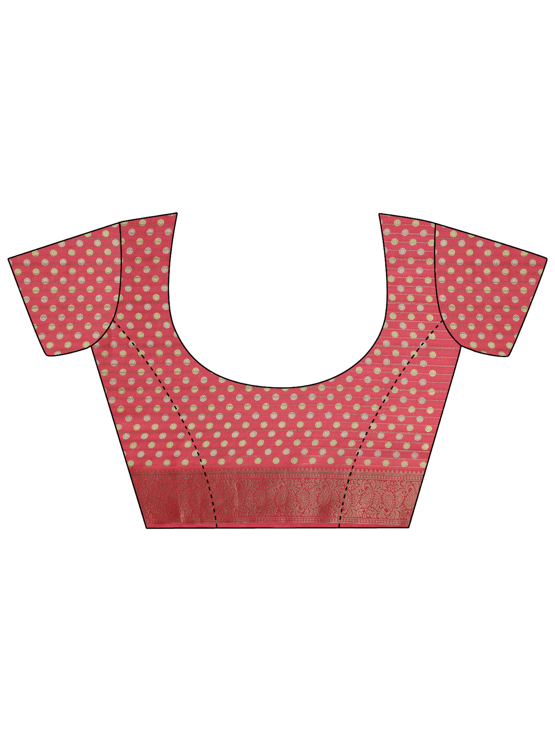 Pink Woven Design Georgette Saree With Unstitched Blouse Piece