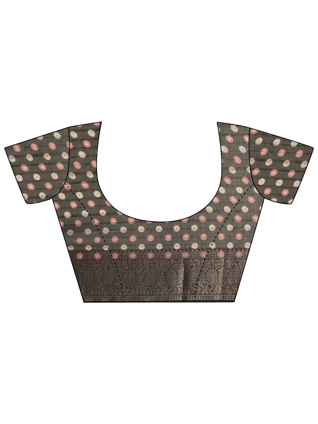 Black Woven Design Georgette Saree With Unstitched Blouse Piece