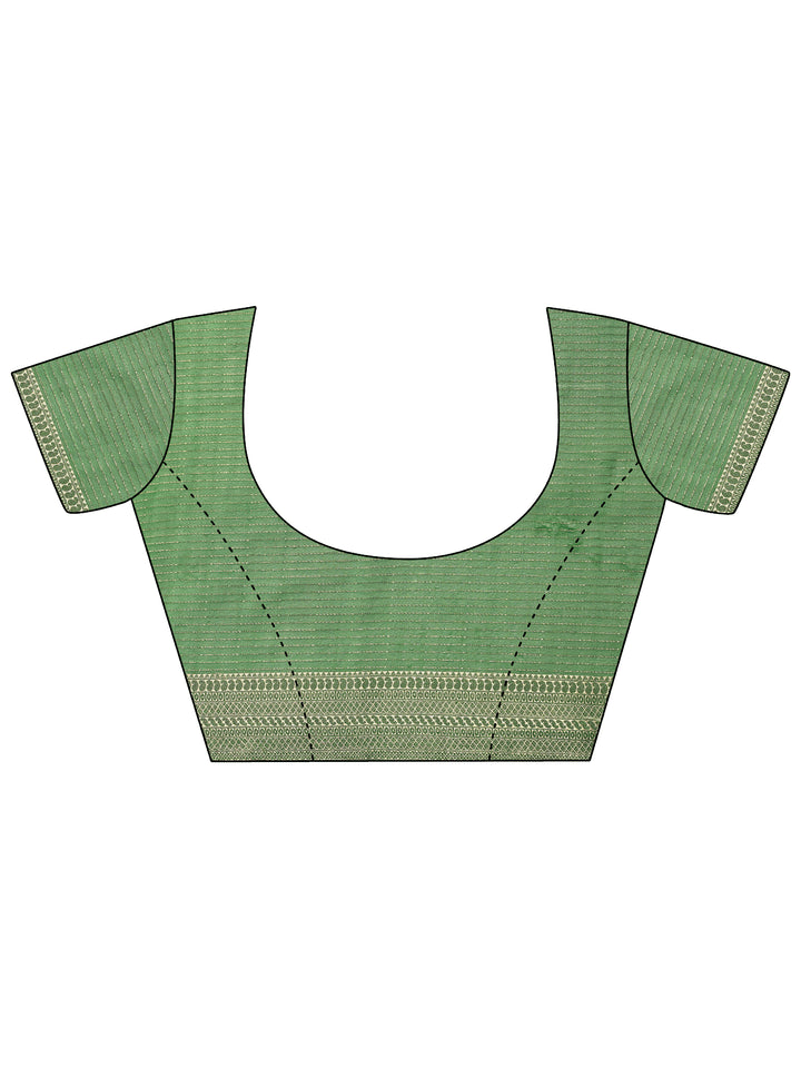 Off white Solid Silk Blend Saree With Unstitched Blouse Piece