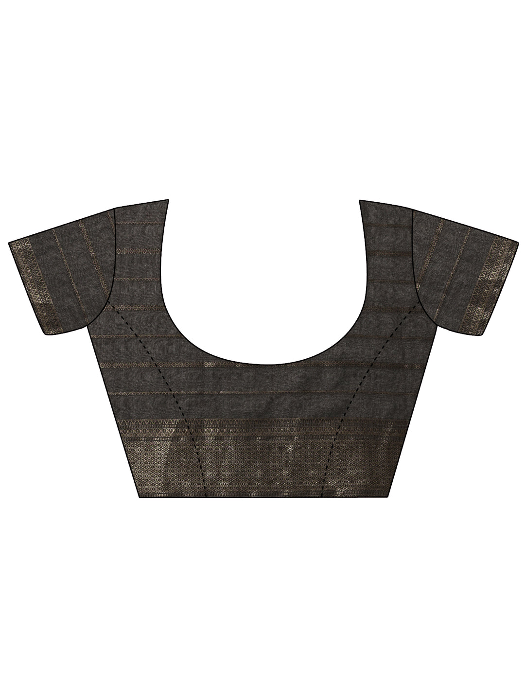 Tan Solid Silk Blend Saree With Unstitched Blouse Piece