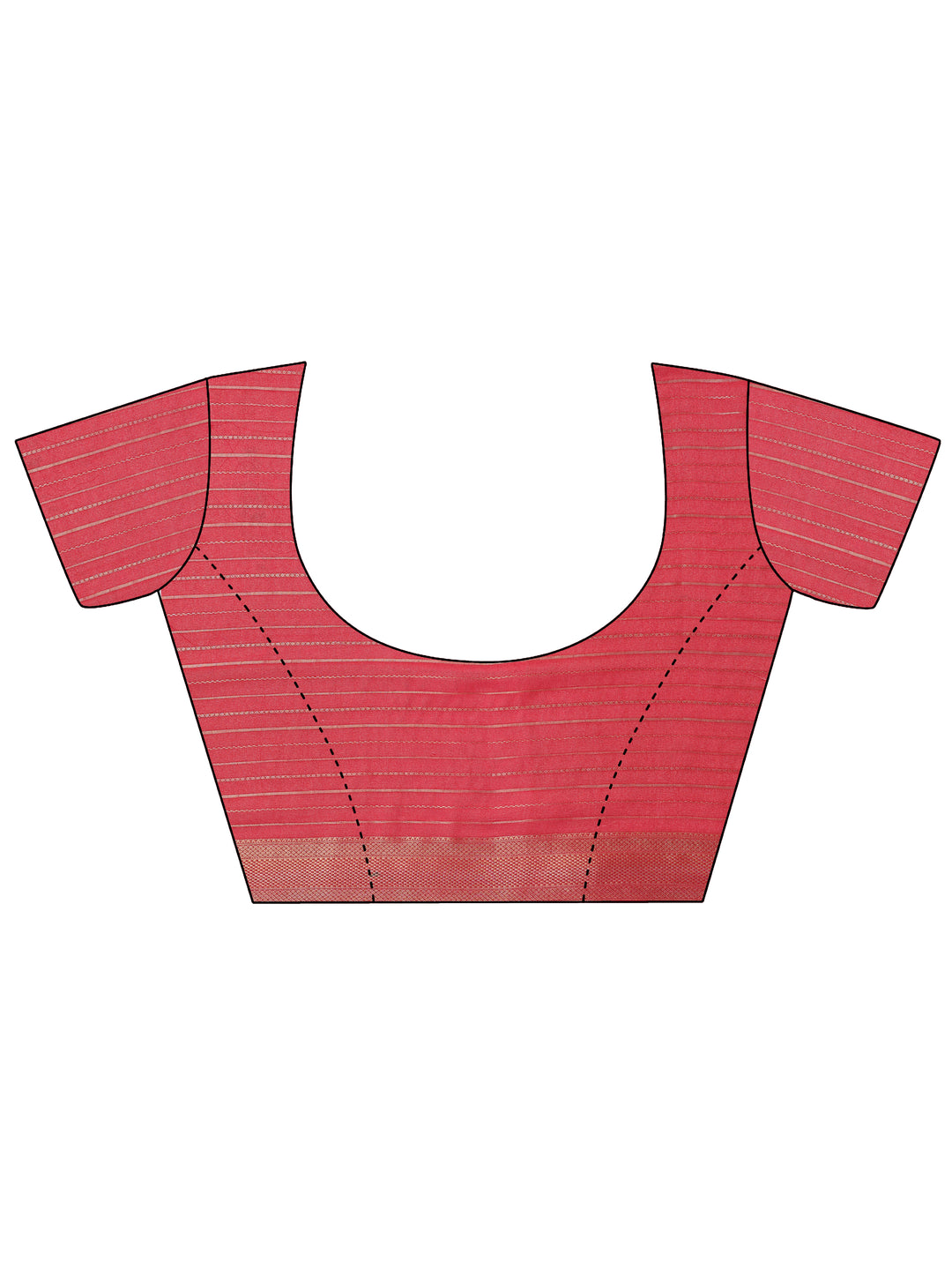 Pink Printed Silk Blend Saree With Unstitched Blouse Piece