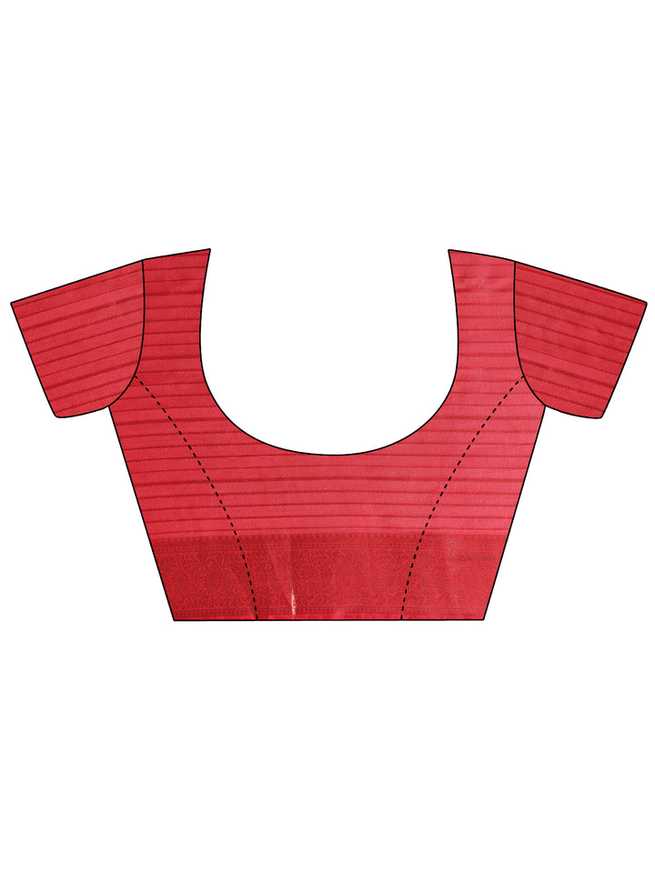 Off White Kalamkari Printed Silk Blend Saree With Unstitched Blouse Piece