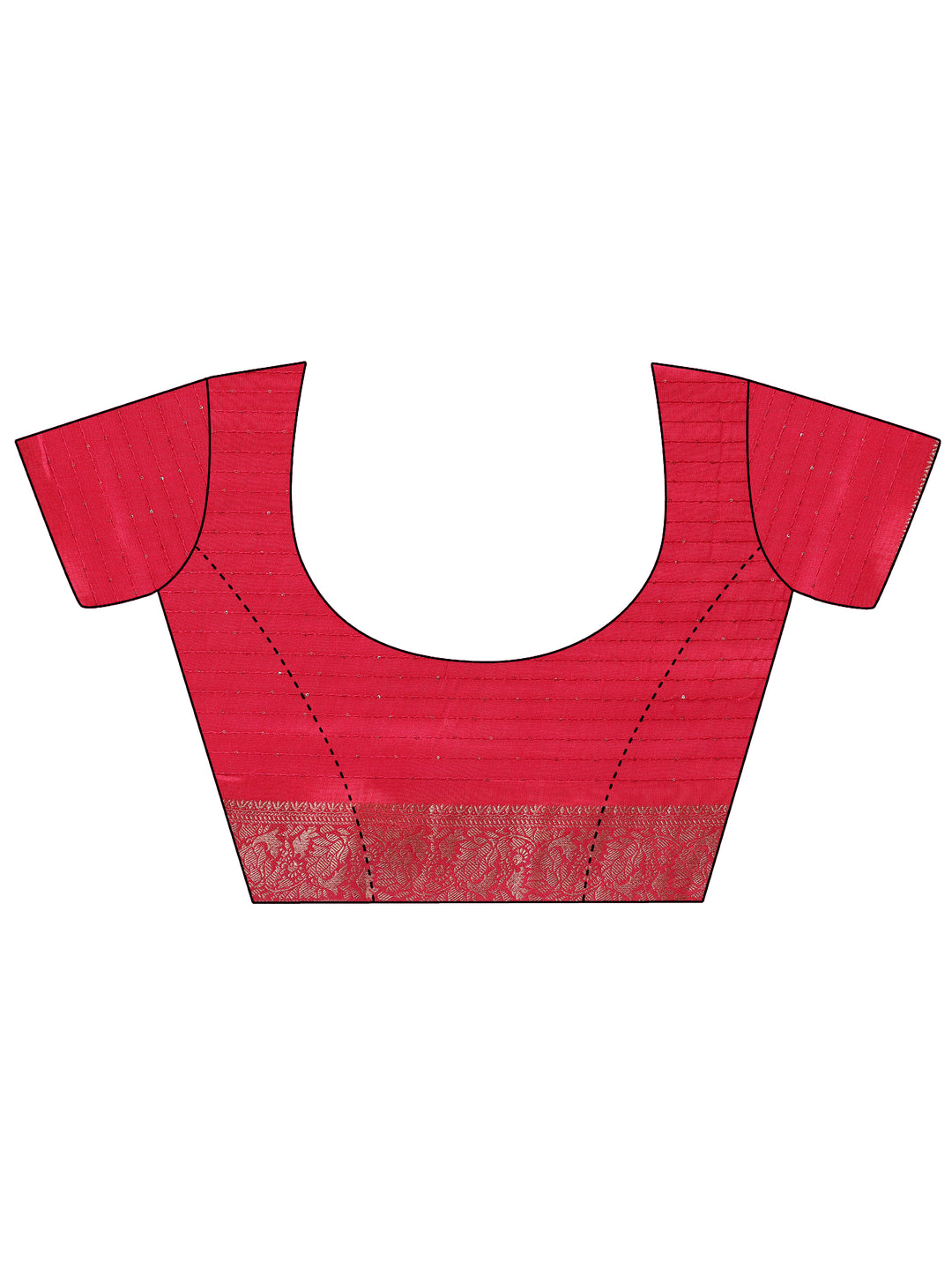 Pink Printed Silk Blend Saree With Unstitched Blouse Piece