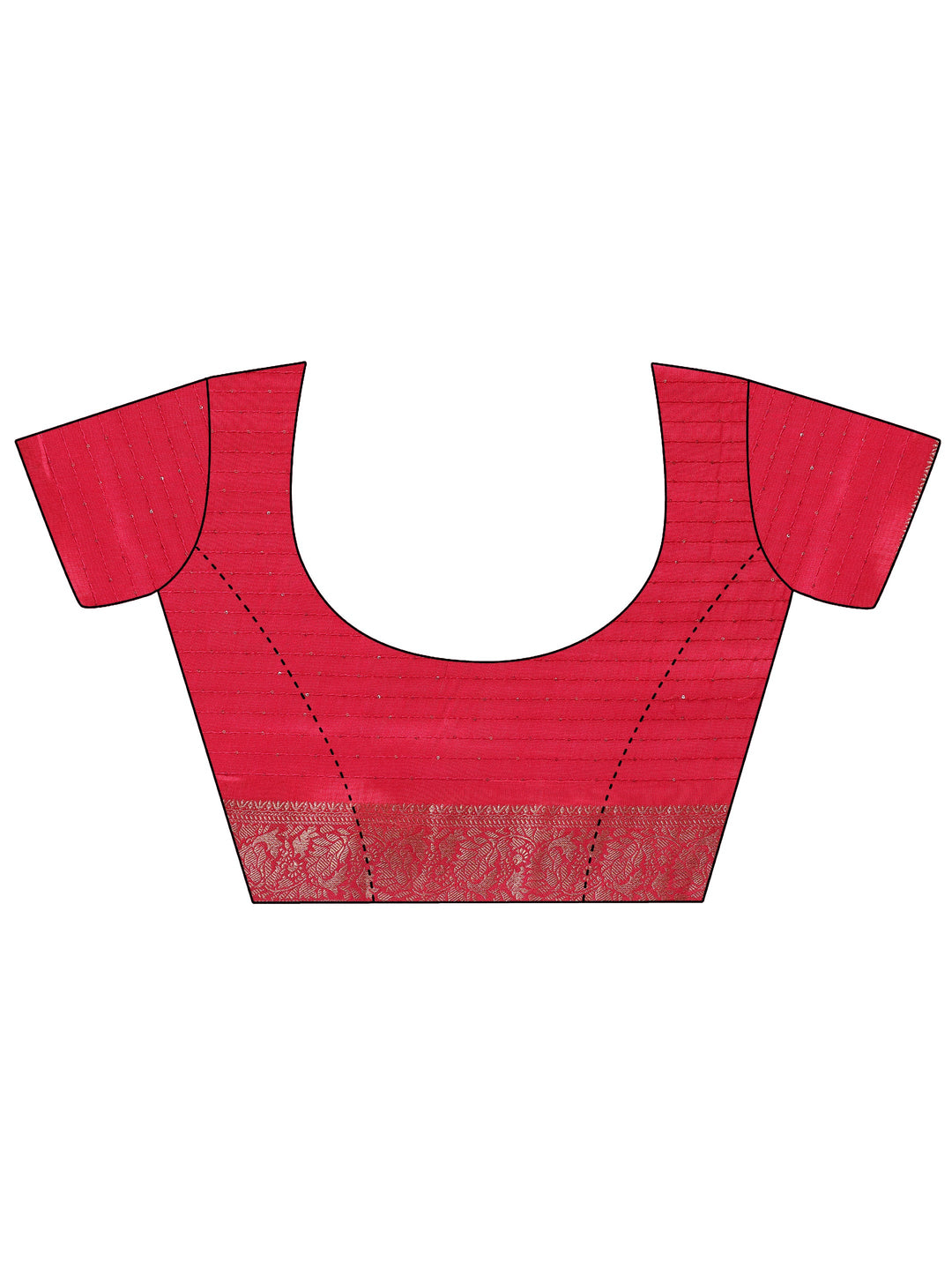 Pink Printed Silk Blend Saree With Unstitched Blouse Piece