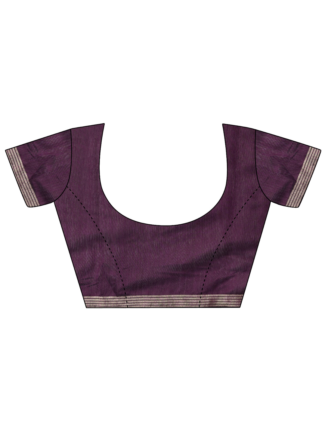 Purple Printed Cotton Blend Saree With Unstitched Blouse Piece