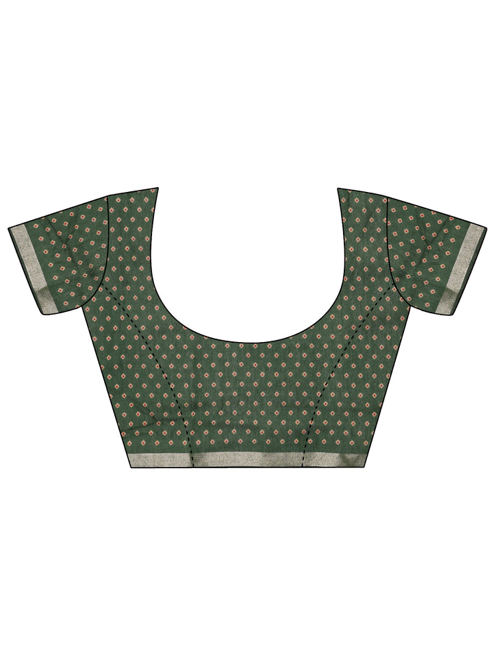 Red Solid Cotton Blend Saree With Unstitched Blouse Piece