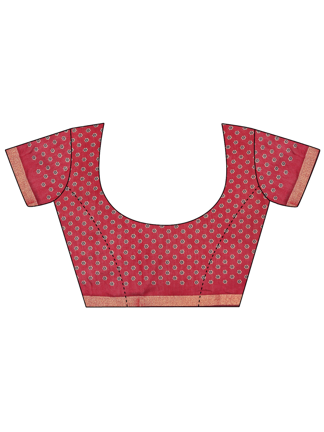 Teal Printed Cotton Blend Saree With Unstitched Blouse Piece