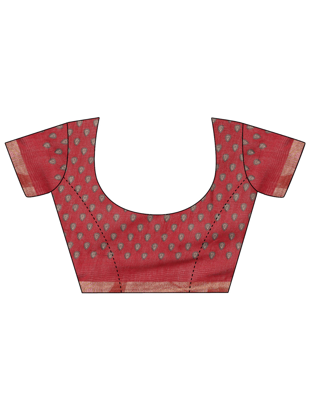 Black Printed Cotton Blend Saree With Unstitched Blouse Piece