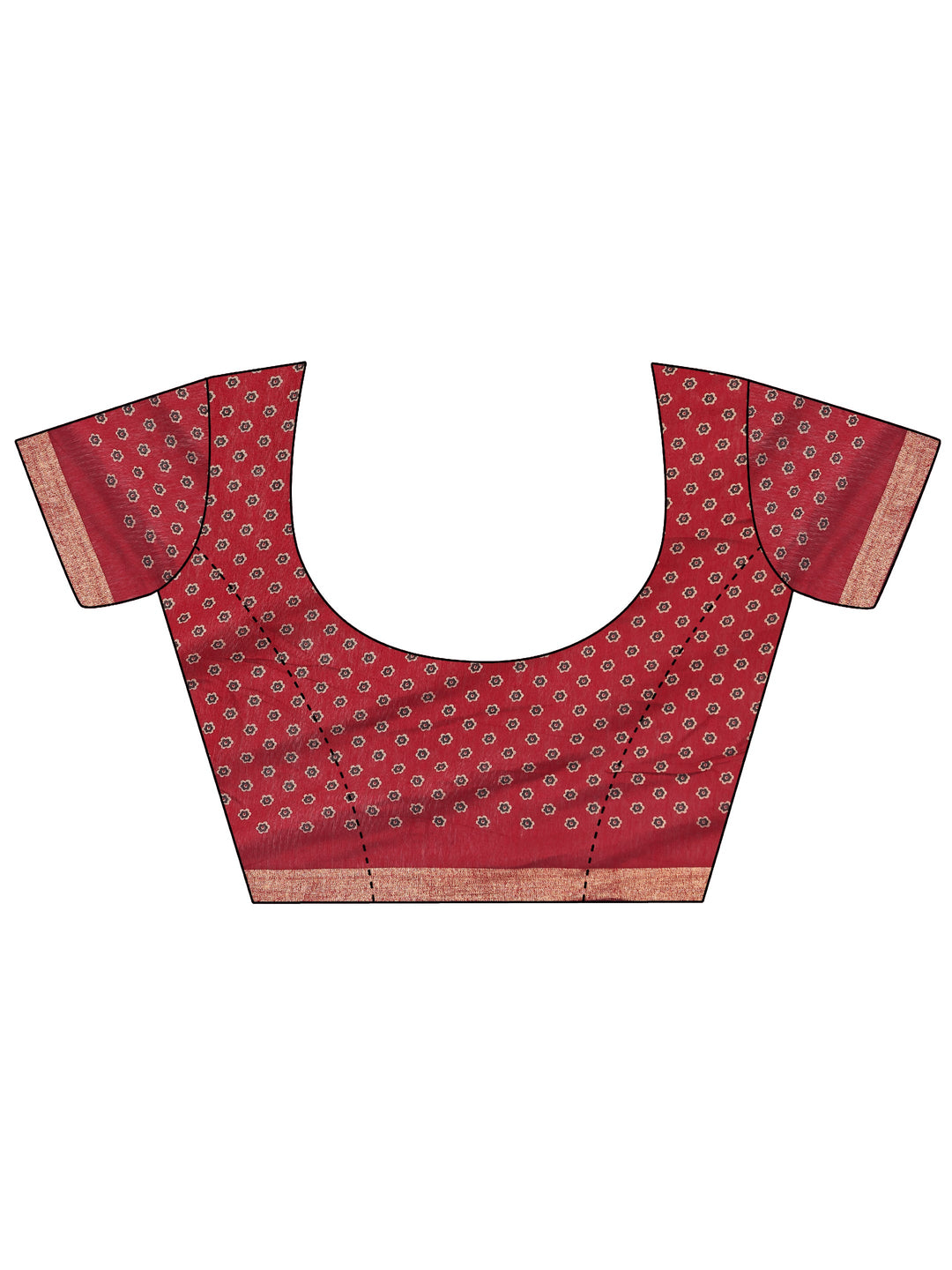 Black Printed Cotton Blend Saree With Unstitched Blouse Piece