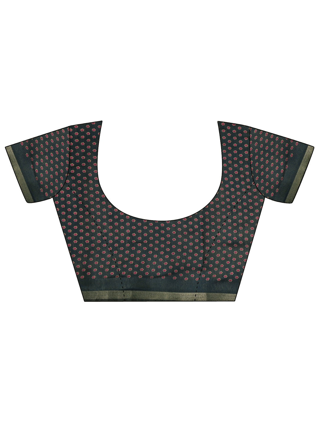 Pink Printed Cotton Saree With Unstitched Blouse Piece