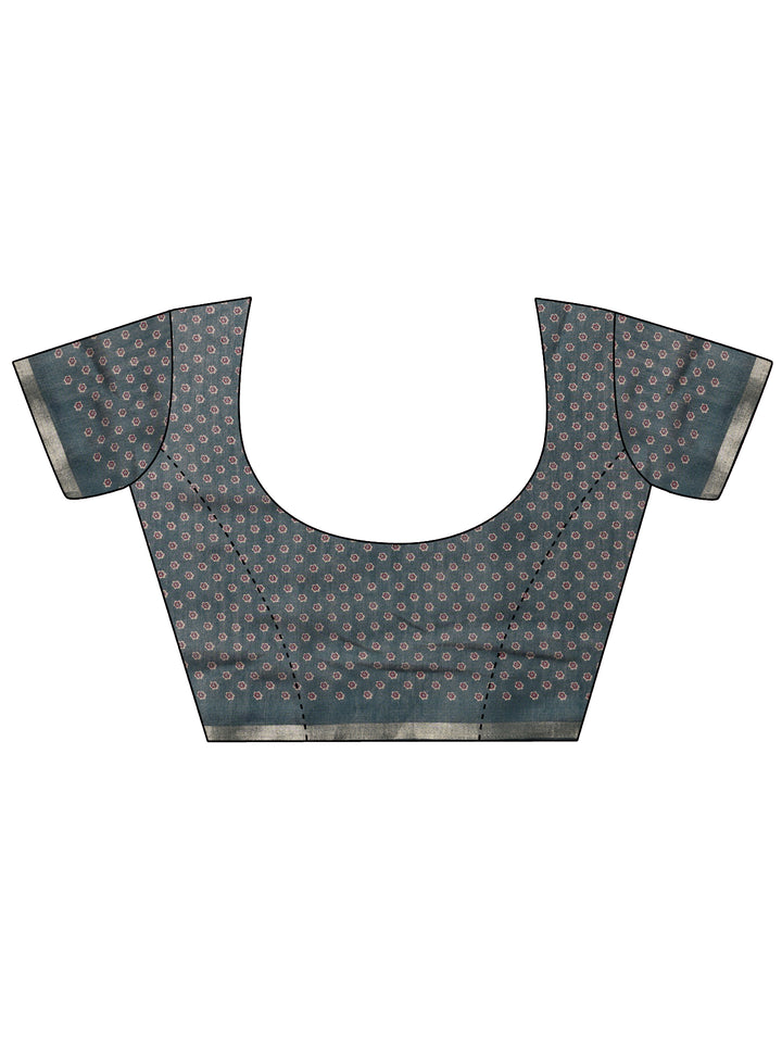 Burgundy Solid Cotton Blend Saree With Unstitched Blouse Piece