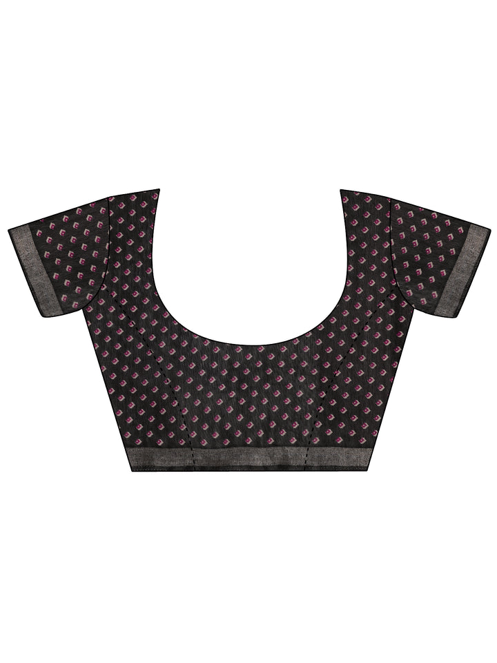 Purple Solid Cotton Saree With Unstitched Blouse Piece