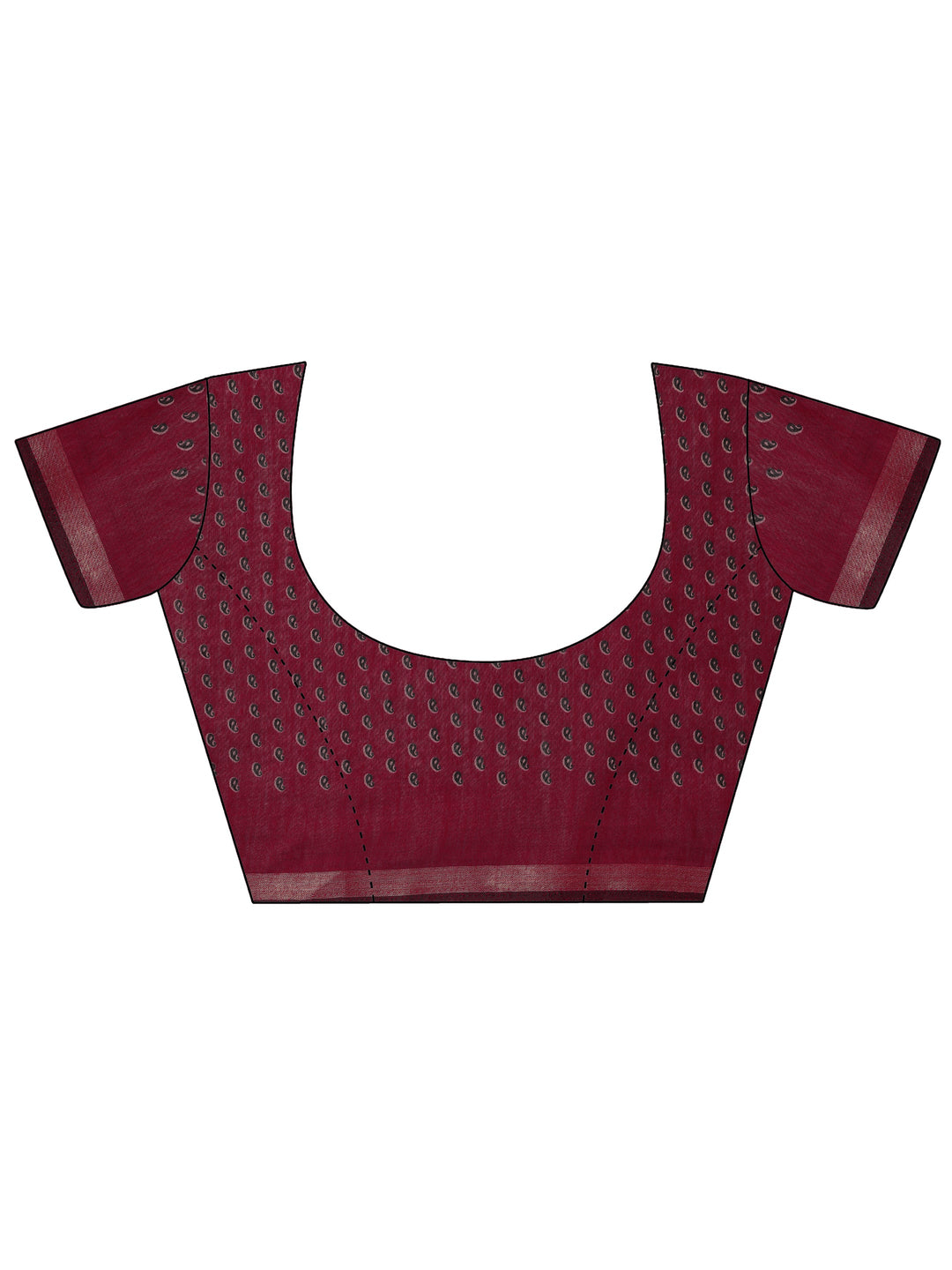 Black Printed Cotton Saree With Unstitched Blouse Piece